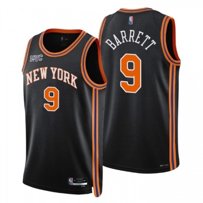 New York Knicks #9 R.J. Barrett Men's Nike Black 202122 Swingman NBA Jersey - City Edition Men's